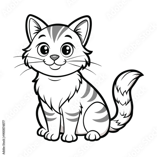 coloring book cat drawing.
