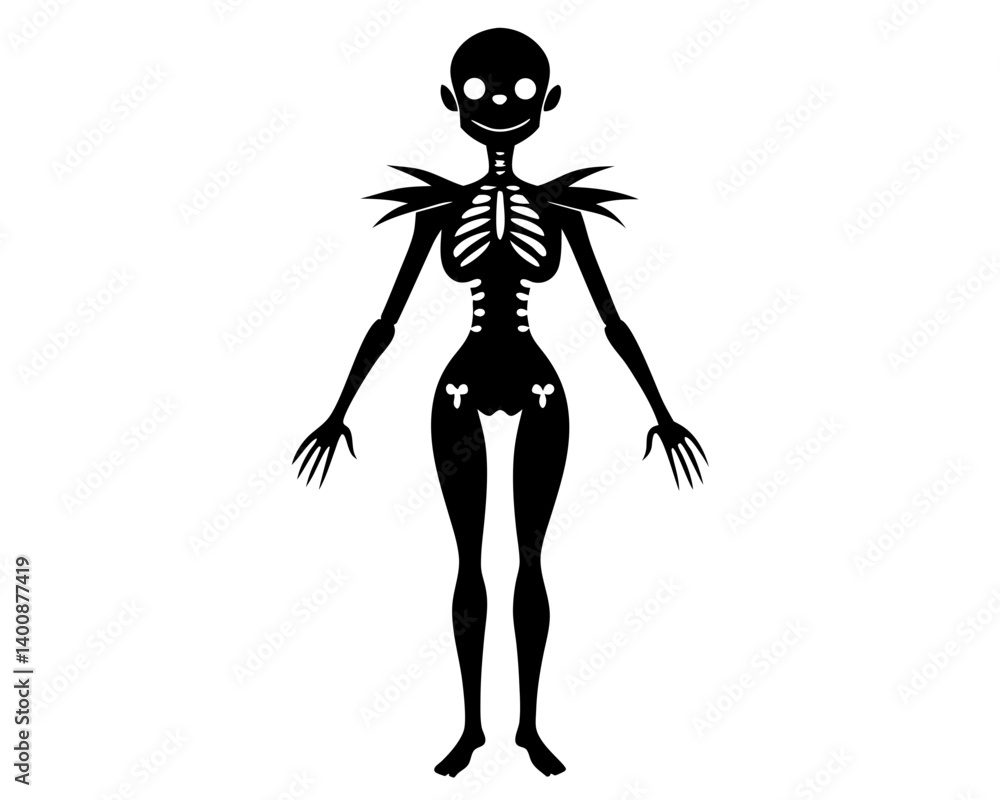 Women Skeleton Silhouette Vector Design, Female Skeleton SVG, Skeleton Icon Women Skeleton Silhouette Vector Design, Female Skeleton SVG, Skeleton Icon