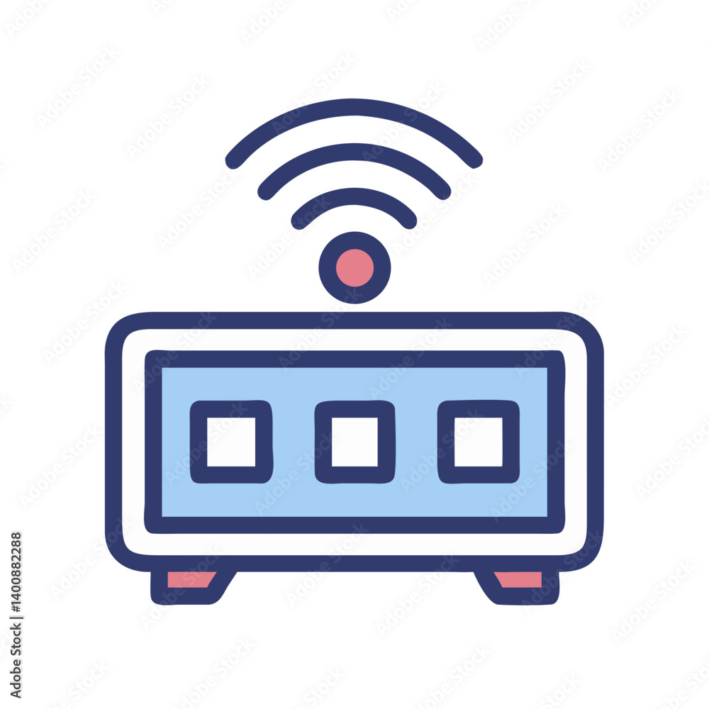 Digital Alarm Clock with Wi-Fi Signal Icon Design Digital Alarm Clock with Wi-Fi Signal Icon Design