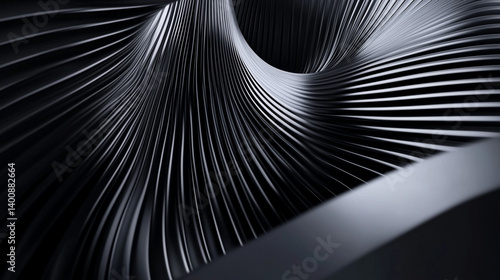 Modern Black and Silver Abstract Background with Geometric Metallic Elements