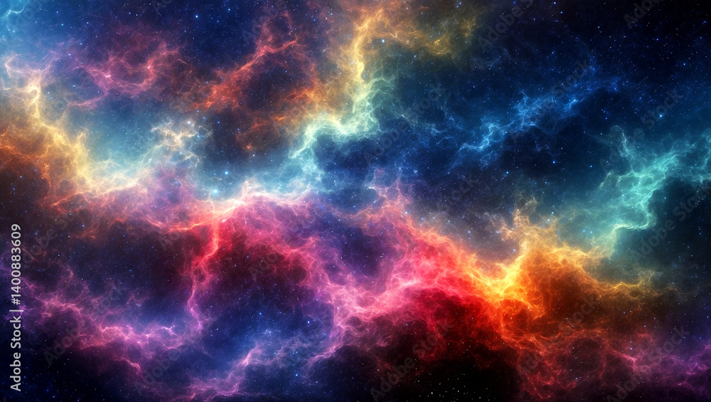 Fototapeta premium Vibrant nebula texture creating a cosmic atmosphere