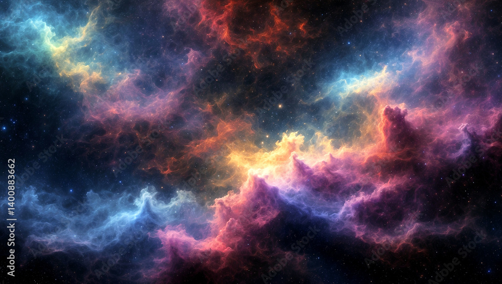 Obraz premium Vibrant nebula texture creating a mystical cosmic background