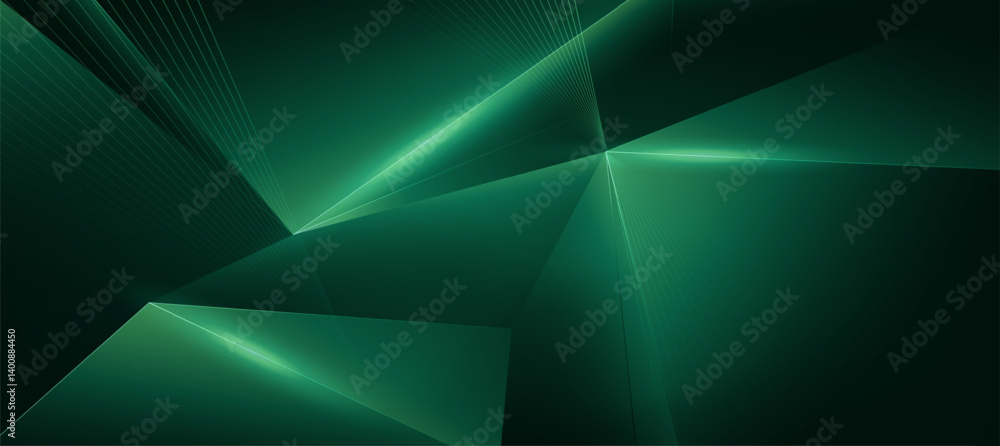 Fototapeta premium Green abstract geometric luxury background vector