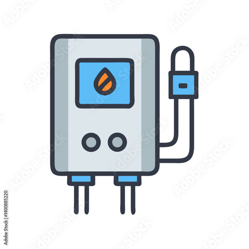 Wall-Mounted Water Heater with Display Icon Design