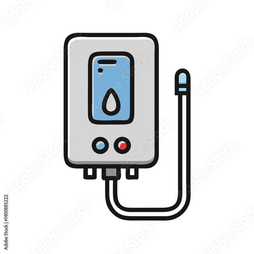 Wall-Mounted Water Heater with Display Icon Design