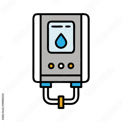 Wall-Mounted Water Heater with Display Icon Design