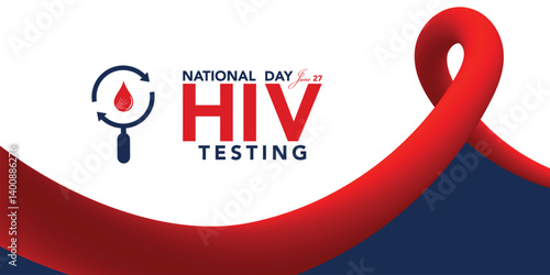 HIV Testing day is observed every year on June 27th to encourage people to get tested for (human immunodeficiency virus), know their status, and get linked to care and treatment. Vector illustration