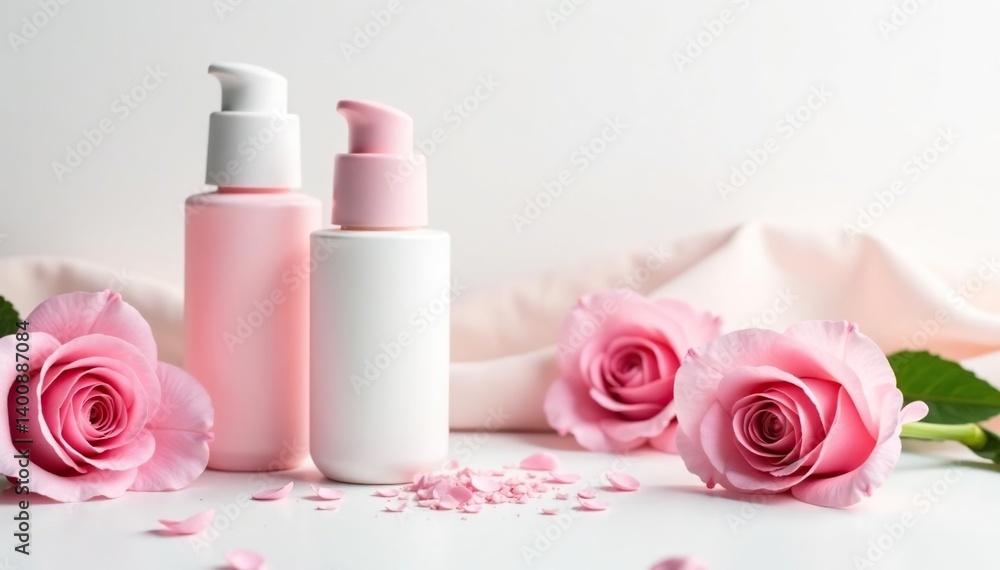 Isolated white studio setting, ideal for beauty items, mockup, cosmetic, shot Isolated white studio setting, ideal for beauty items, mockup, cosmetic, shot