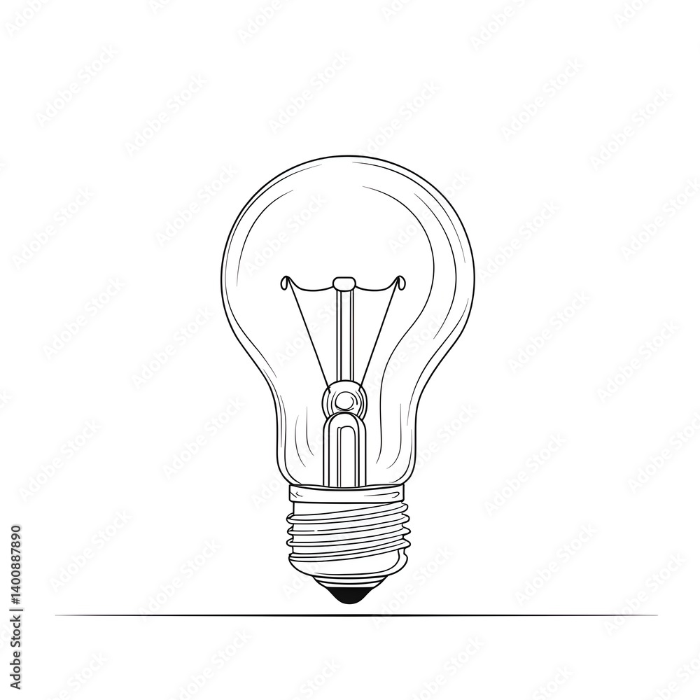 Electric light bulb silhouette