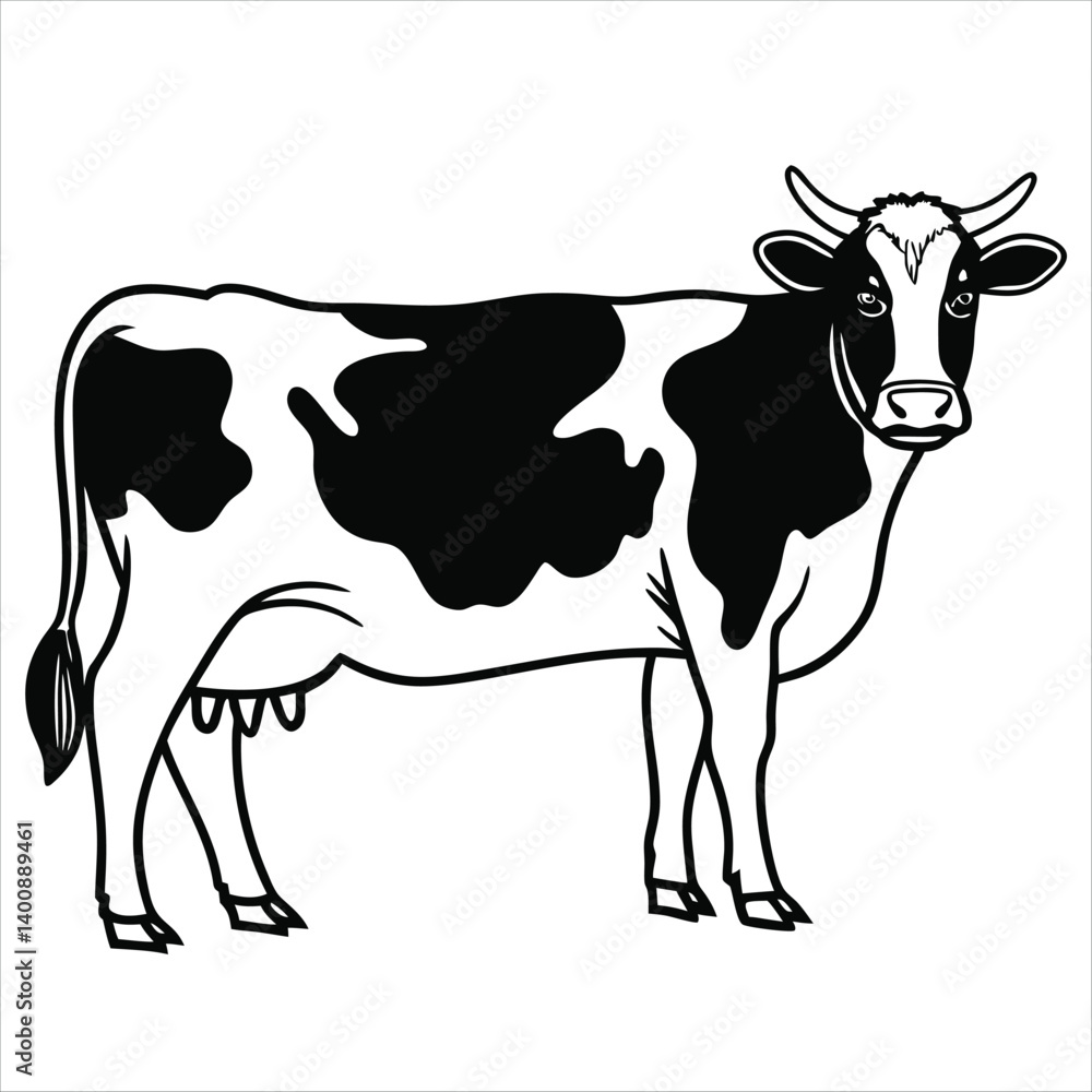 Fototapeta premium cow on a white