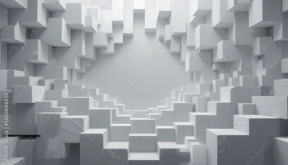 Obraz premium Exploring abstract architectural design modern gallery 3d visual art minimalist environment perspective view innovative conceptualization