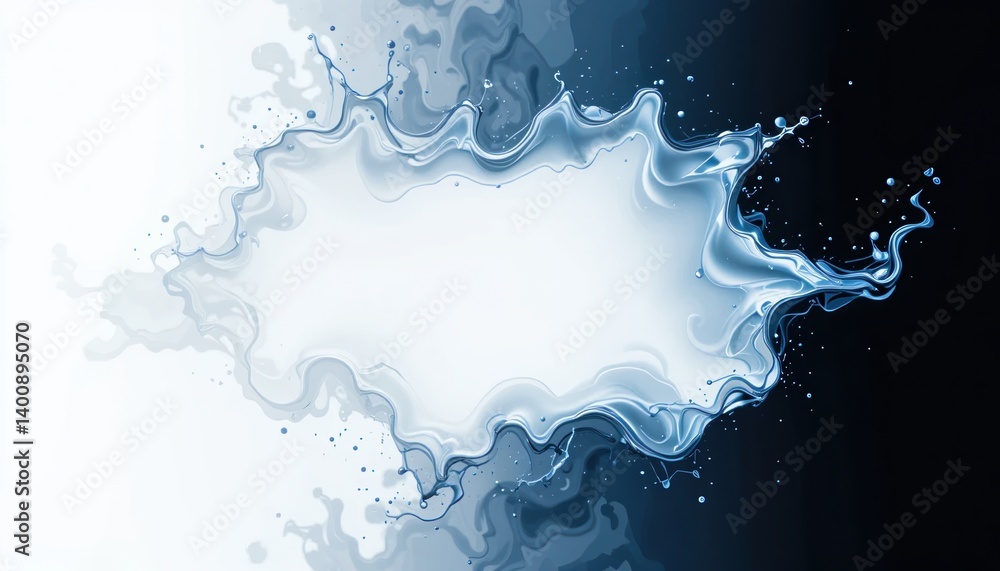 Obraz premium Dynamic water splash action abstract background digital art fluid motion close-up creative design
