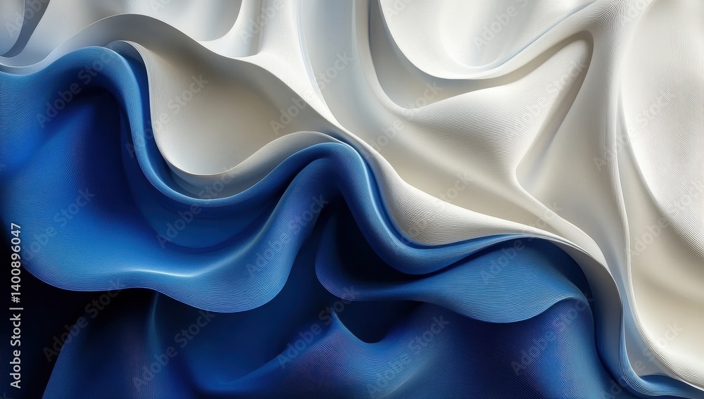 Obraz premium Abstract wave pattern, white and blue