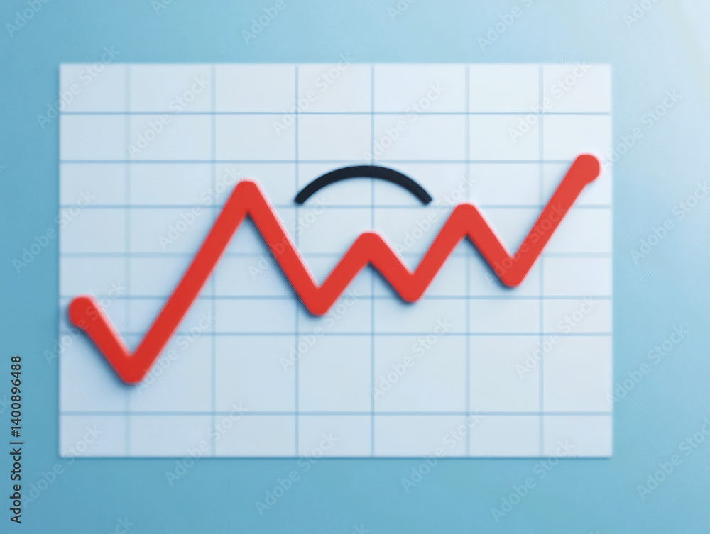 A stylized graph with a fluctuating red line on a grid, indicating growth trends and fluctuations in data, set against a soft blue background. A stylized graph with a fluctuating red line on a grid, indicating growth trends and fluctuations in data, set against a soft blue background.