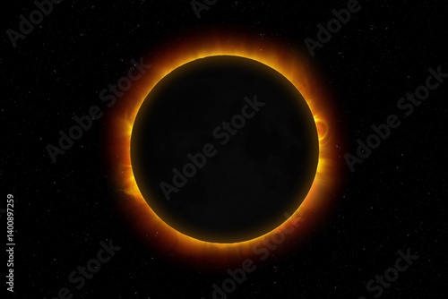 Obraz na płótnie Solar eclipse. Natural phenomenon when Moon passes between planet Earth and Sun. Full Eclipse. w salonie