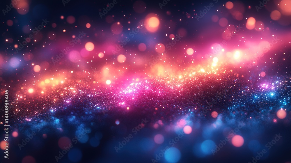 Dynamic nebula background with vibrant cosmic dust and blurred bokeh lights Dynamic nebula background with vibrant cosmic dust and blurred bokeh lights