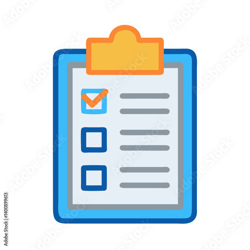 Clipboard with To-Do Checklist Icon Design