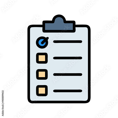 Clipboard with To-Do Checklist Icon Design