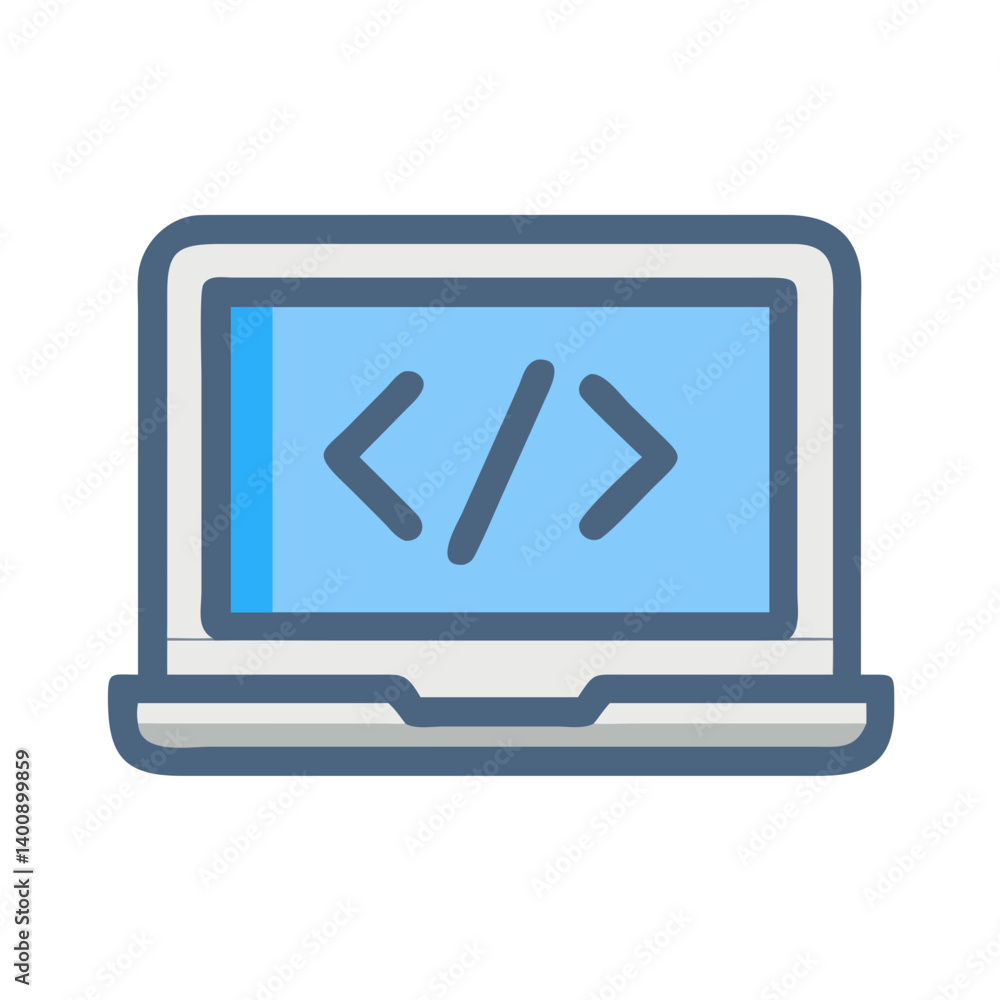 Laptop Screen Showing Code Symbols Icon Design Laptop Screen Showing Code Symbols Icon Design