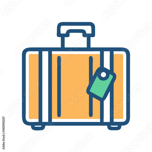 Suitcase with Travel Tag Icon Design
