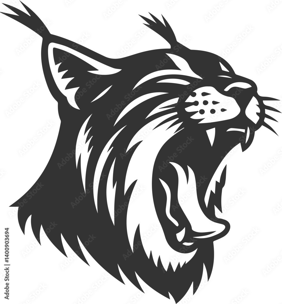 Obraz premium Silhouette of a lynx animal vector