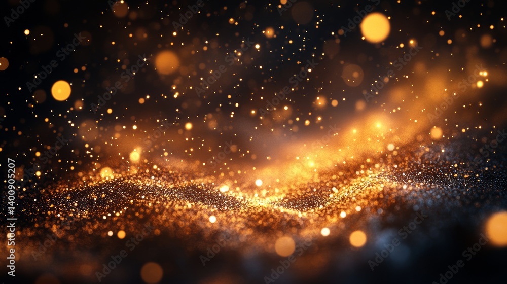 Naklejka premium Golden Glitter Abstract Background: Shimmering Celebration