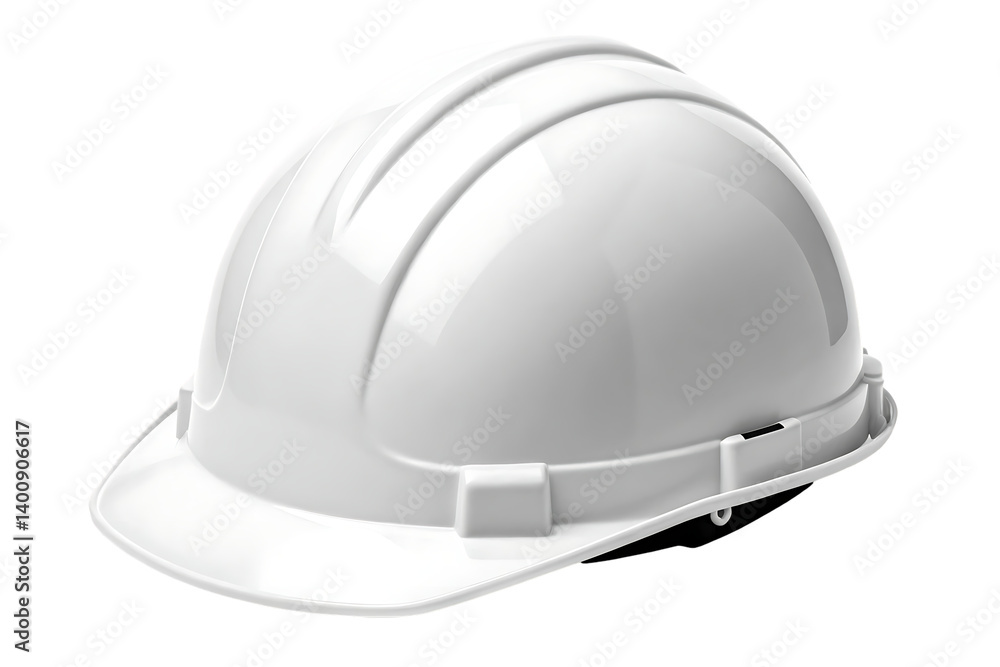 Fototapeta premium High-Quality Yellow Construction Safety Helmet for Industrial and Workplace Protection isolated on white background .