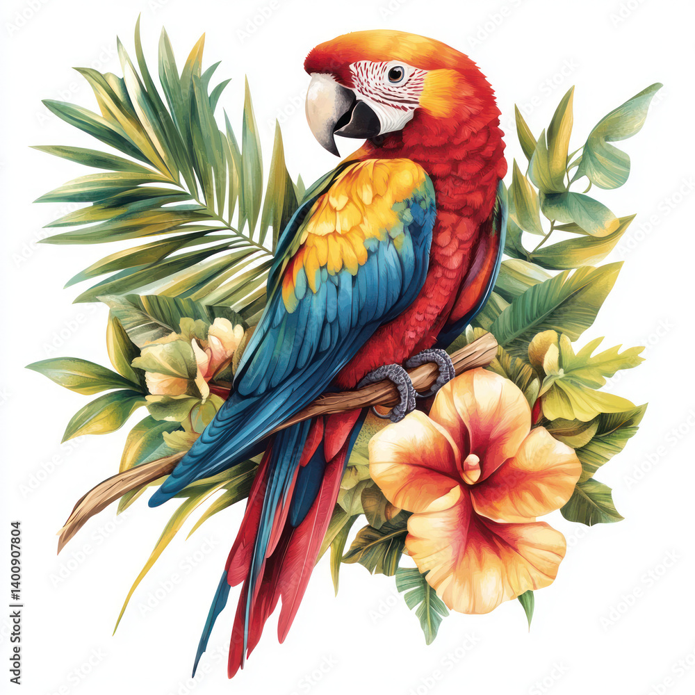 Obraz premium colorful parrot on a branch