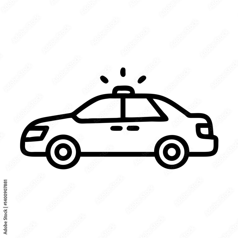 Police Car Icon for Law Enforcement and Security Themes Police Car Icon for Law Enforcement and Security Themes