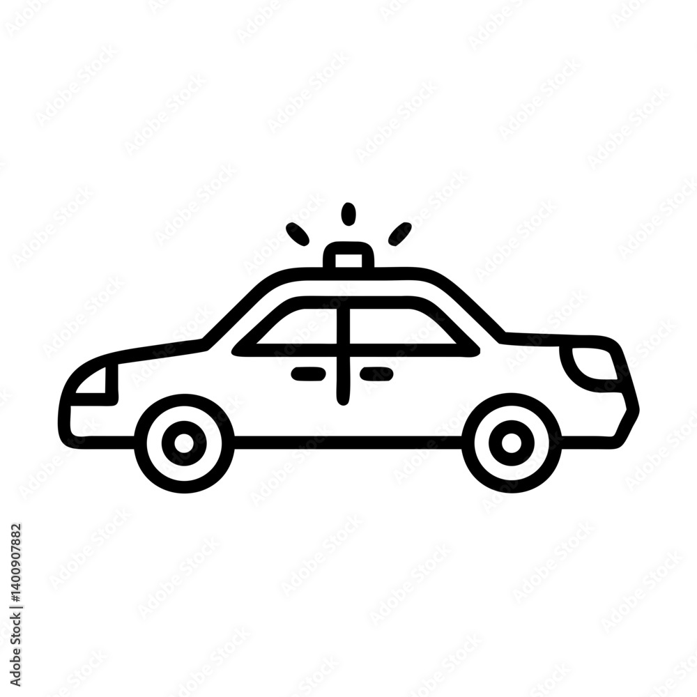 Police Car Icon for Law Enforcement and Security Themes Police Car Icon for Law Enforcement and Security Themes