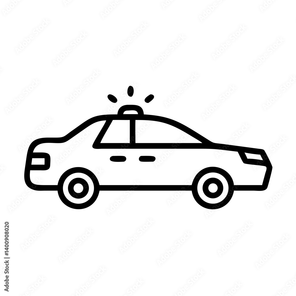 Police Car Icon for Law Enforcement and Security Themes Police Car Icon for Law Enforcement and Security Themes