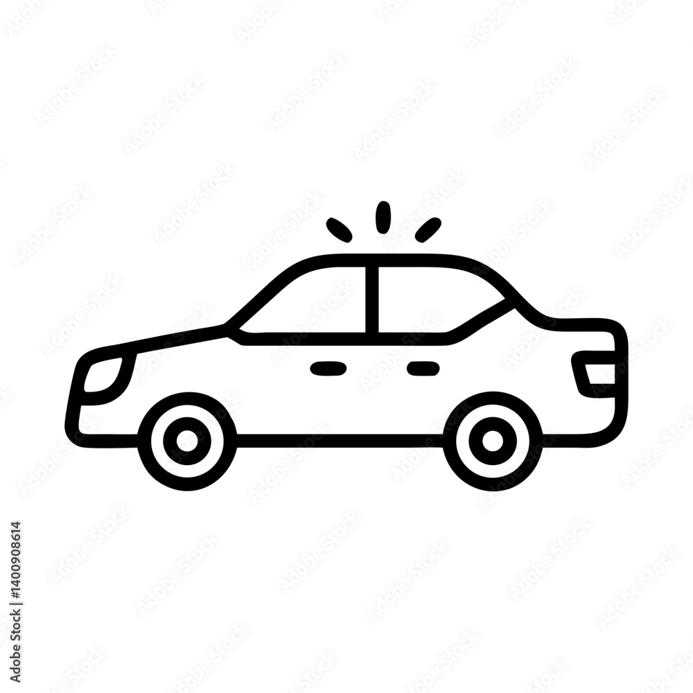 Police Car Icon for Law Enforcement and Security Themes Police Car Icon for Law Enforcement and Security Themes