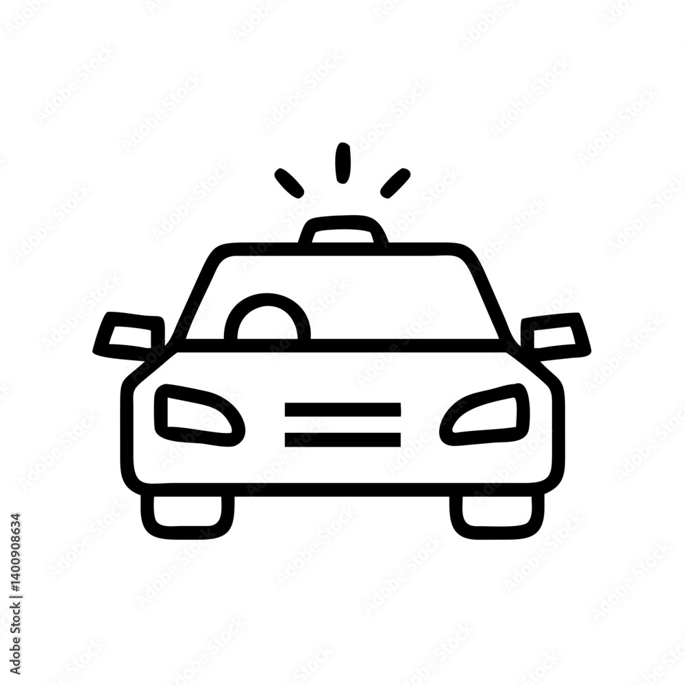 Police Car Icon for Law Enforcement and Security Themes Police Car Icon for Law Enforcement and Security Themes