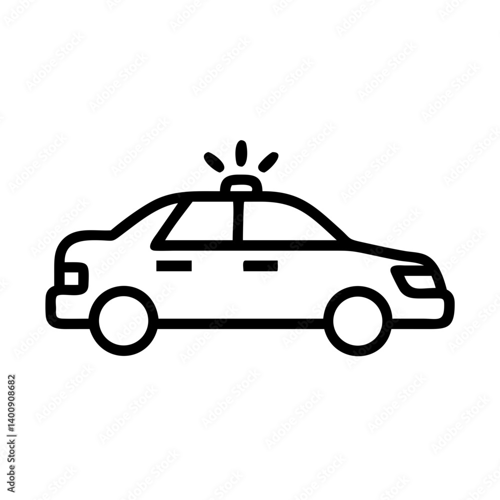 Police Car Icon for Law Enforcement and Security Themes Police Car Icon for Law Enforcement and Security Themes