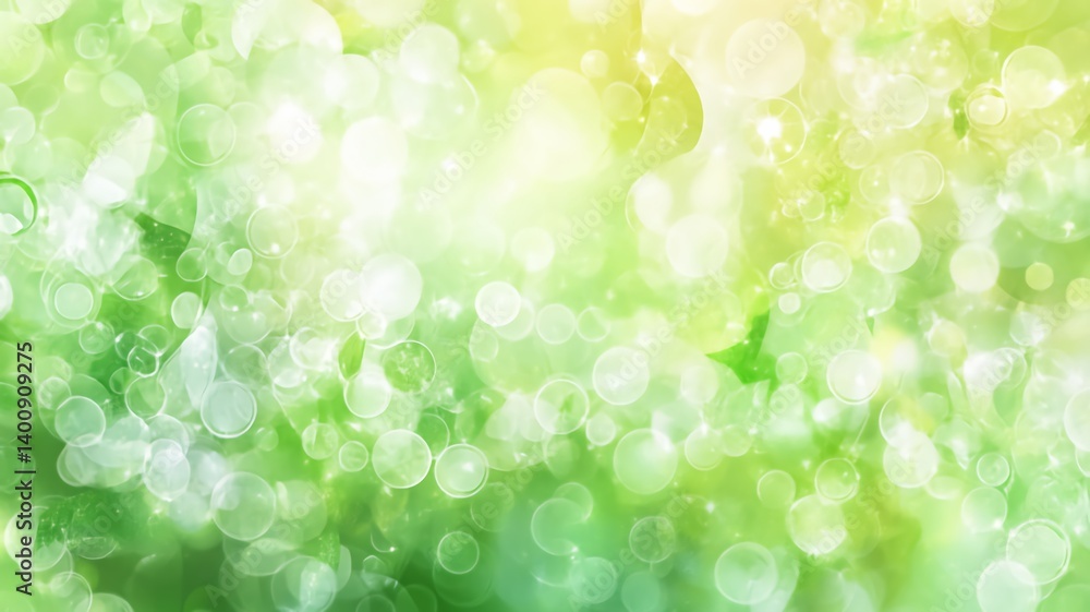 Dreamy Green Meadow with Bokeh Lights