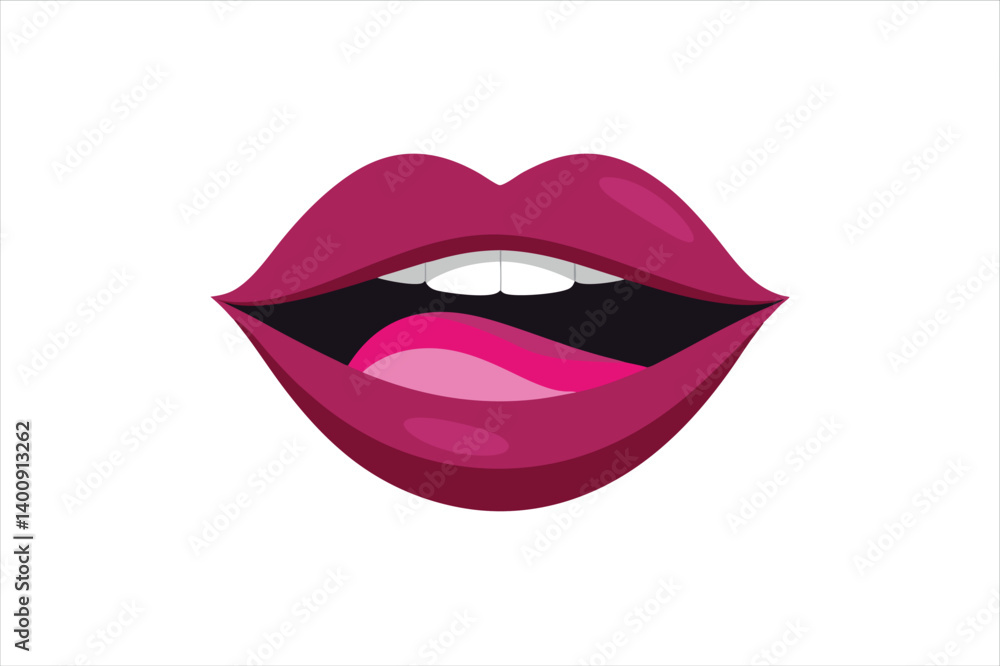 Dark Pink Lips with Tongue Out Expression on Transparent Background PNG Dark Pink Lips with Tongue Out Expression on Transparent Background PNG