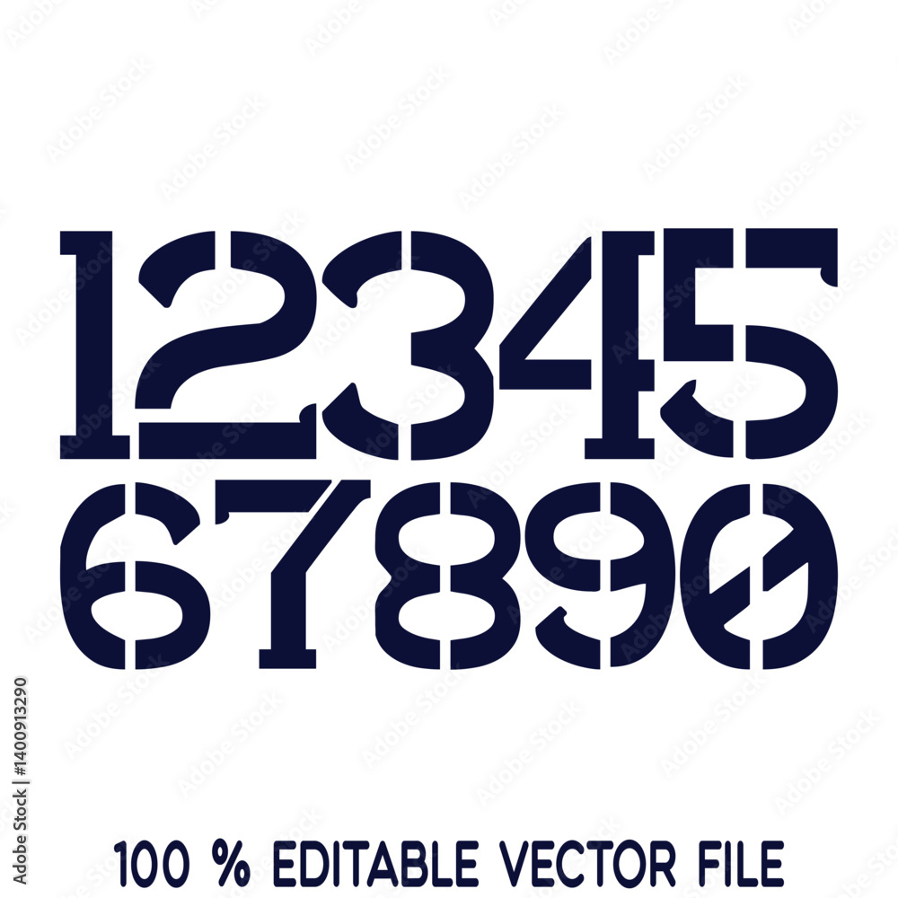 Sports Jersey Numbers Set vector. Sports Jersey Numbers Set vector.