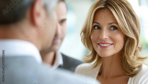 Wallpaper Mural Senior Couple Consulting With Insurance Agent In Office, With Woman As Focal Point. Communication And Discussions Taking Place In Office Setting. Torontodigital.ca