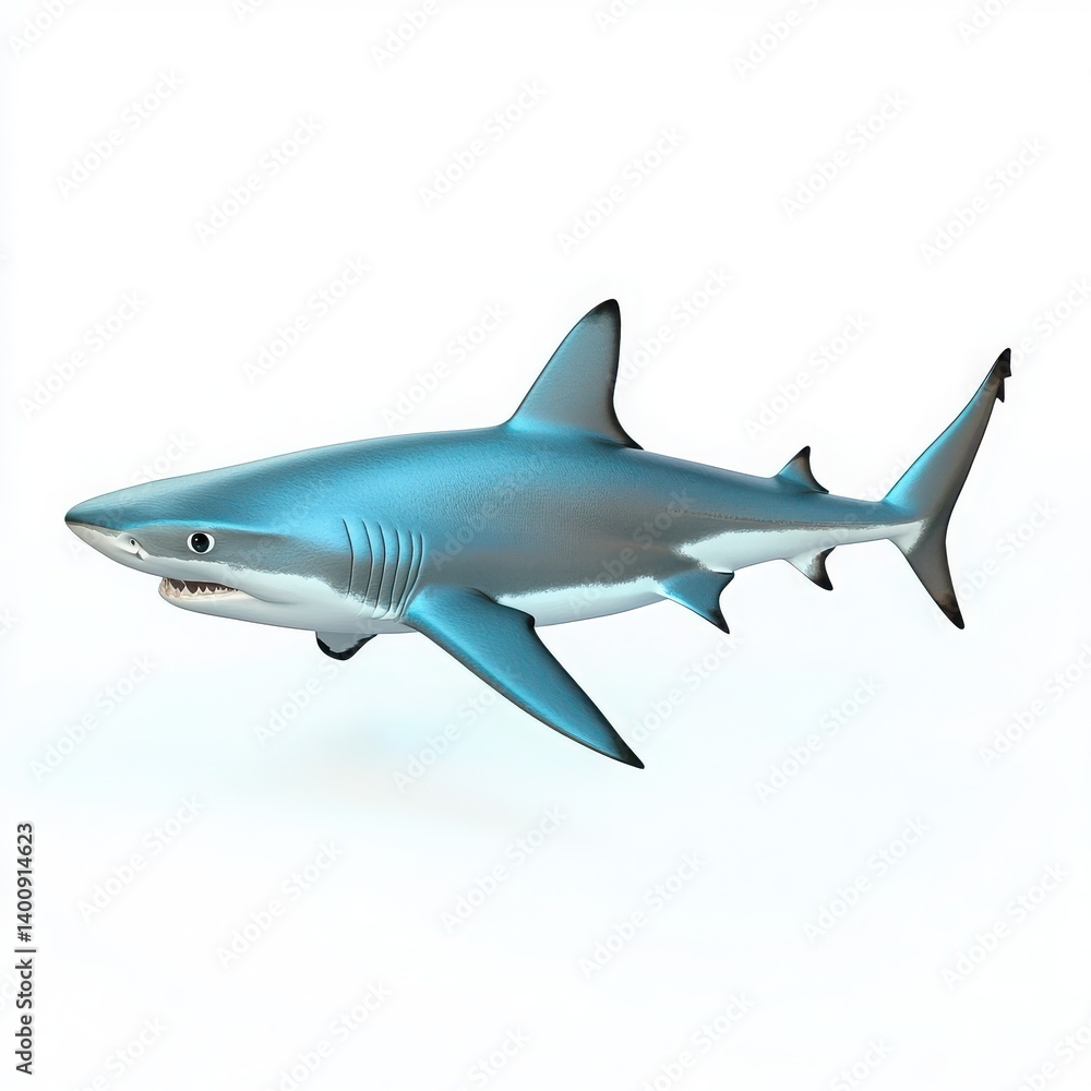 An illustration of a shark swimming isolated on white background An illustration of a shark swimming isolated on white background