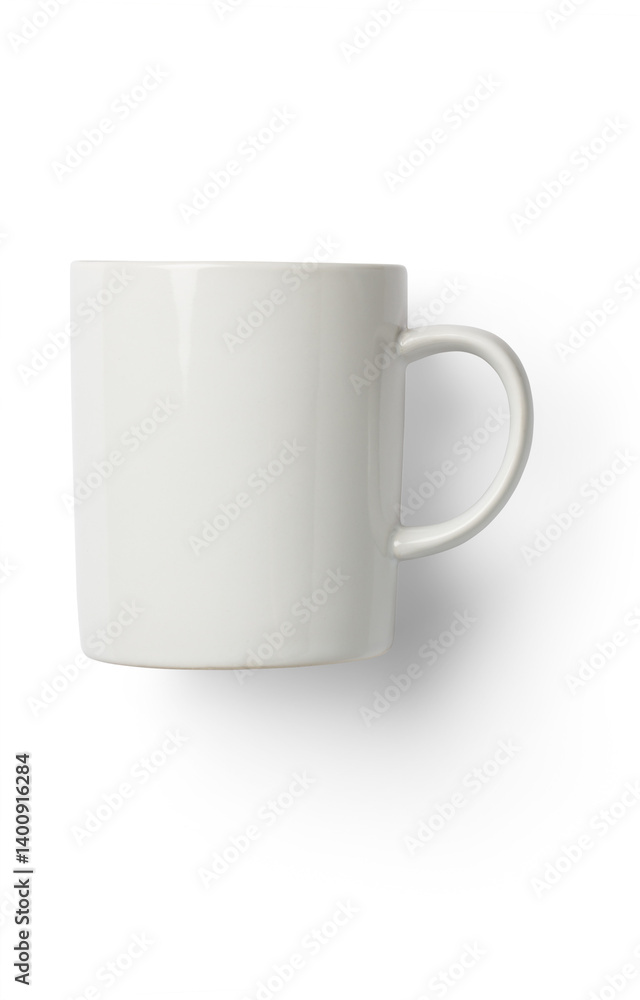 A plain white coffee mug displayed with a shadow effect, suitable for branding or personal use. A plain white coffee mug displayed with a shadow effect, suitable for branding or personal use.