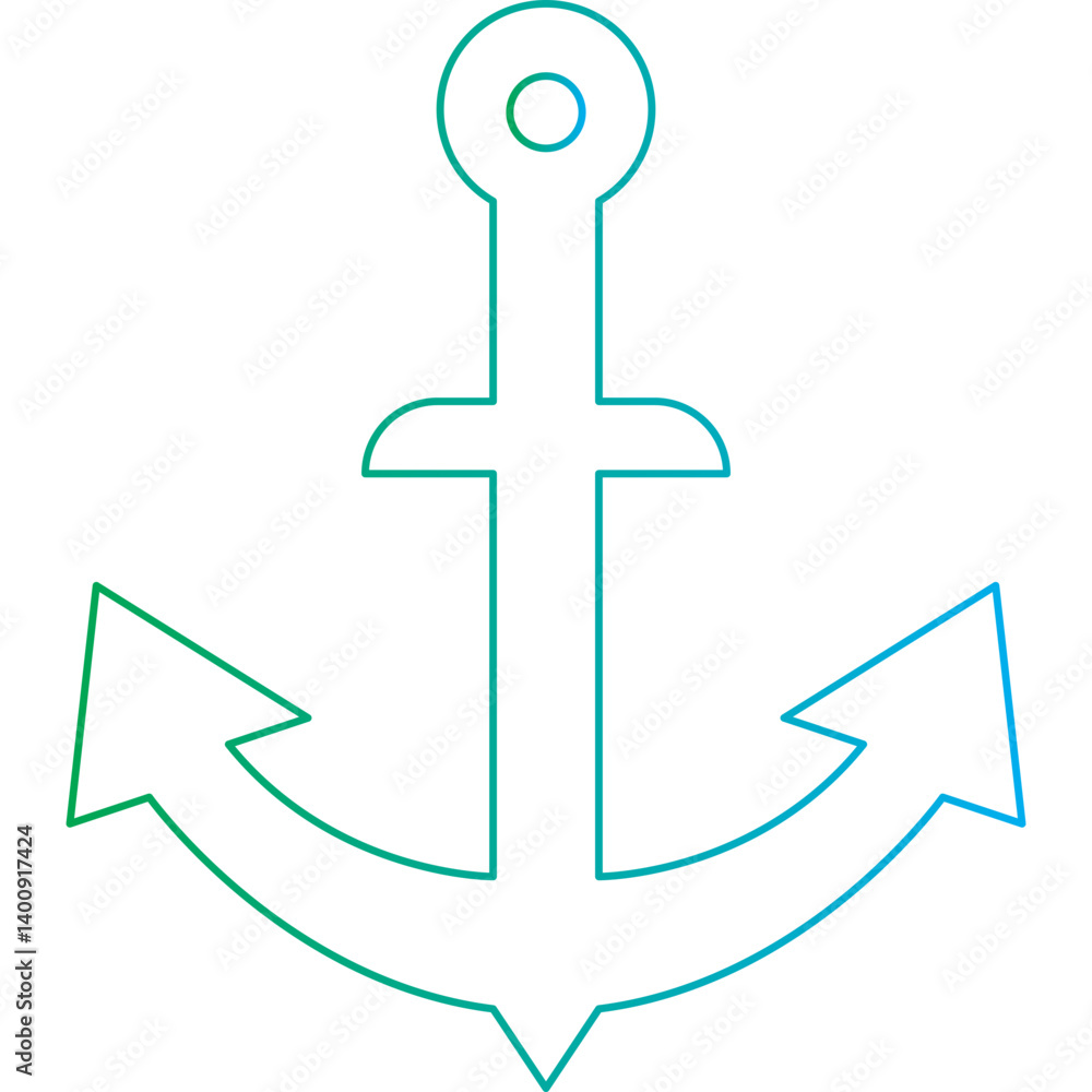 Fototapeta premium Anchor icon single vector illustration