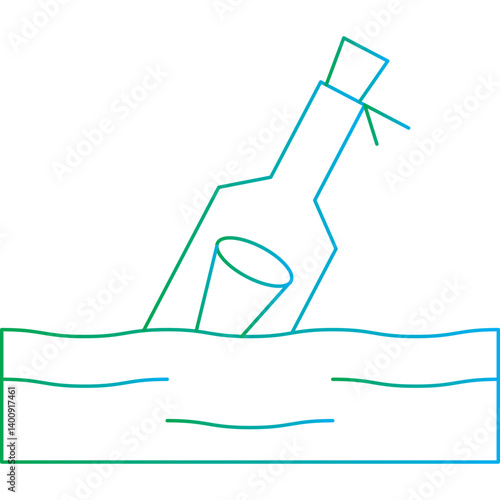 Bottle in Water icon single vector illustration
