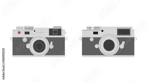 Grey and Silver Vintage Film Camera Illustration
