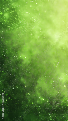 Lush Green Forest with Bokeh Light