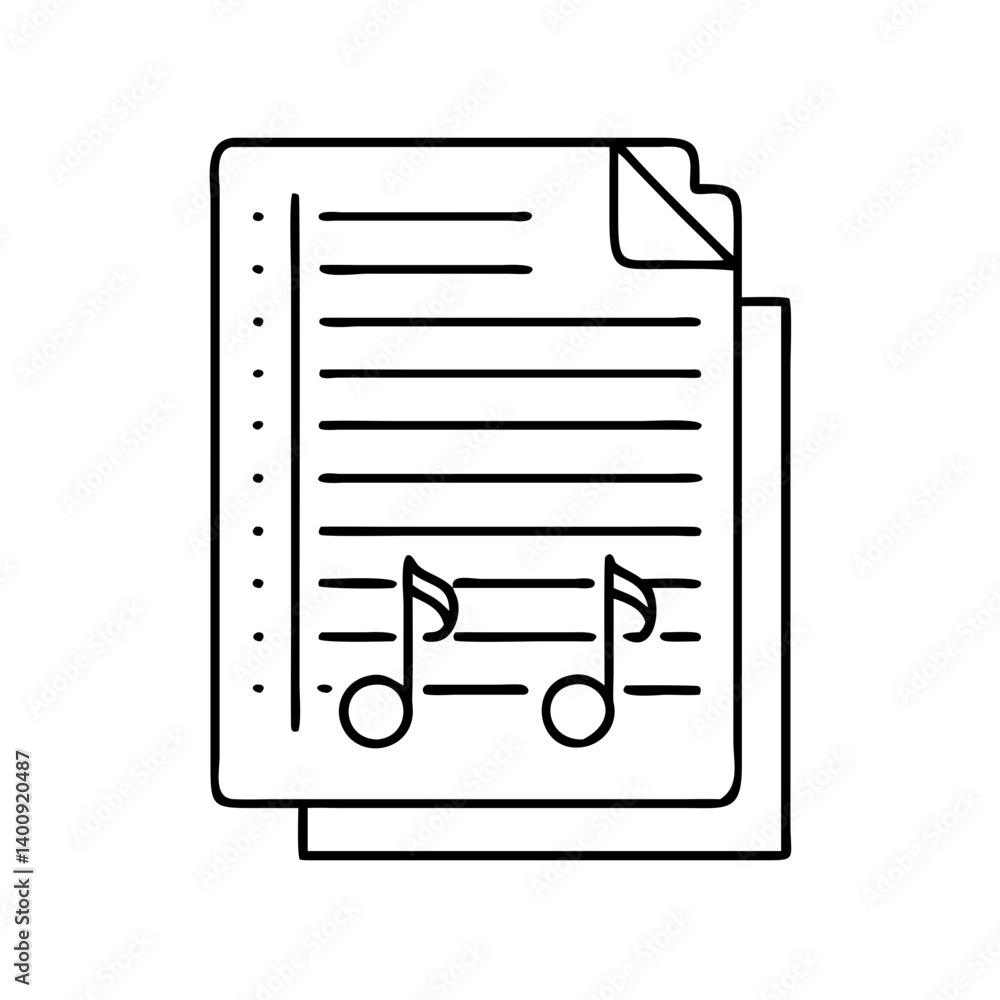 Sheet Music Document Musical Notation Composition Score Music Paper Notes Melody Rhythm Song Lyric Sheet Music Document Musical Notation Composition Score Music Paper Notes Melody Rhythm Song Lyric