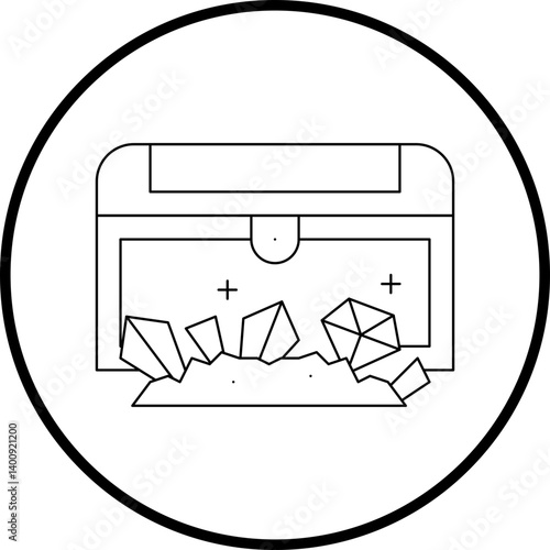 Treasure Chest I icon single vector illustration
