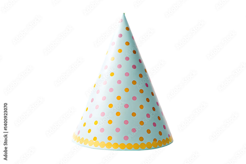 Fototapeta premium Party hats for celebration with colorful cone shapes and festive decorations
