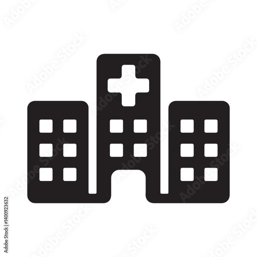 Hospital Icon Representing Healthcare and Medical Services Editable Vector Illustration isolated on a white background