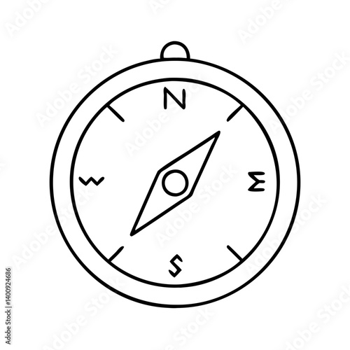 Free Download Simple Line Drawing of a Classic Compass Navigation Tool - GFXLoad