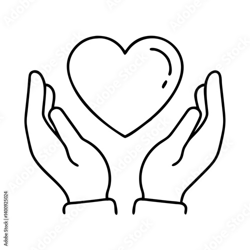 Two Hands Gently Protecting a Heart Shape Loving Care and Support